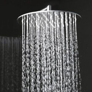 Shaped wall mounted shower head
