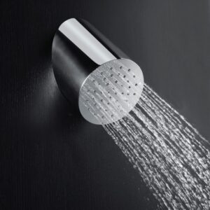Angled wall mounted shower head