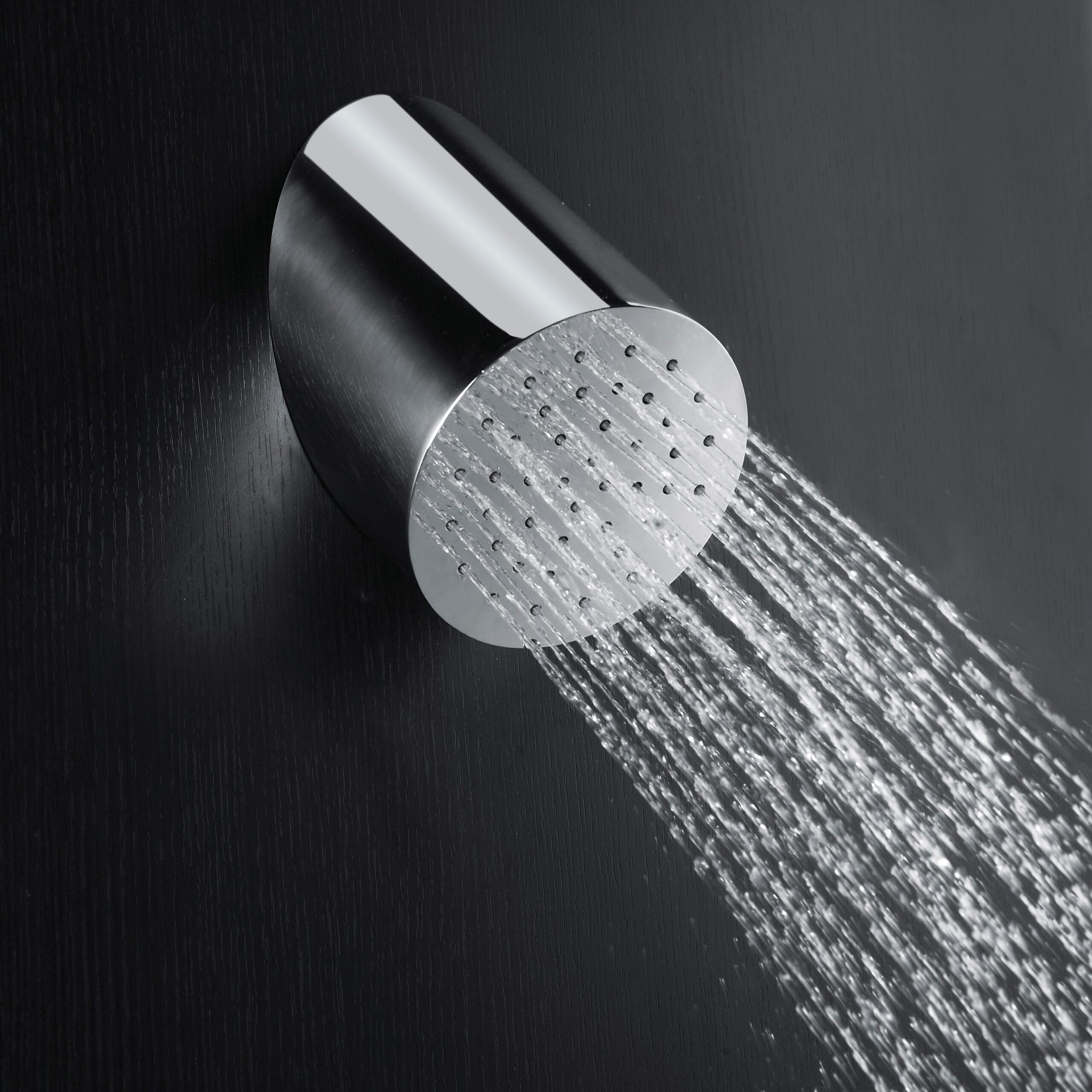 Angled wall mounted shower head