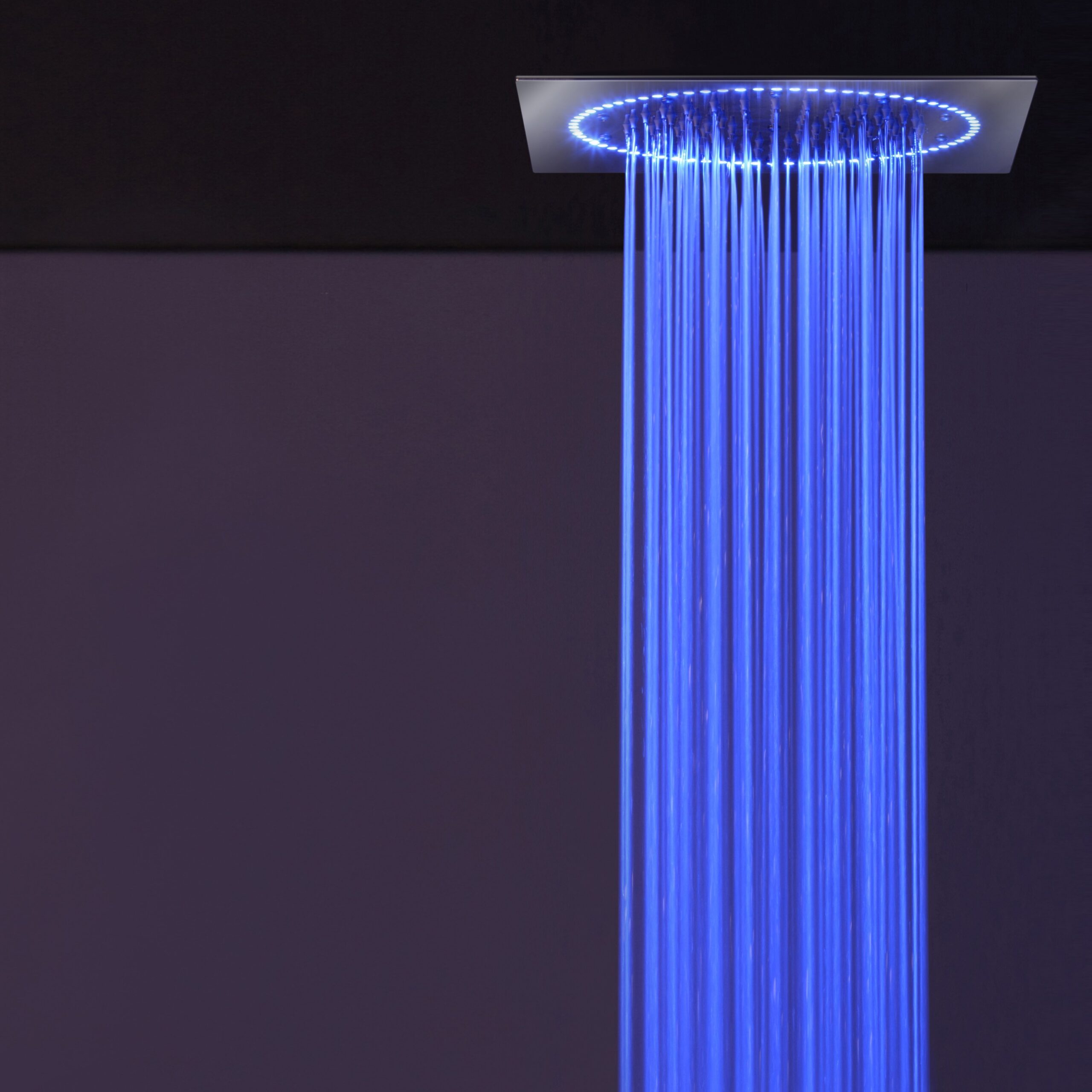 Blue LED light square rain shower head - Image 2