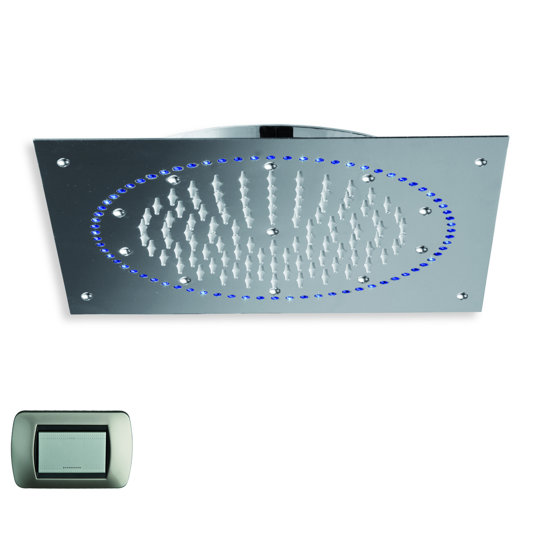 Blue LED light square rain shower head - Image 3