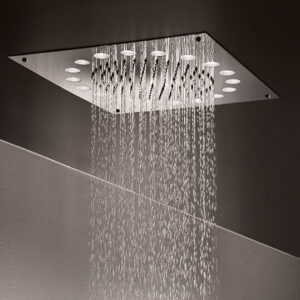 Clear LED light square rain shower head