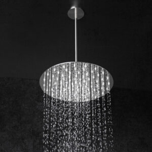 Shaped ceiling mounted shower head