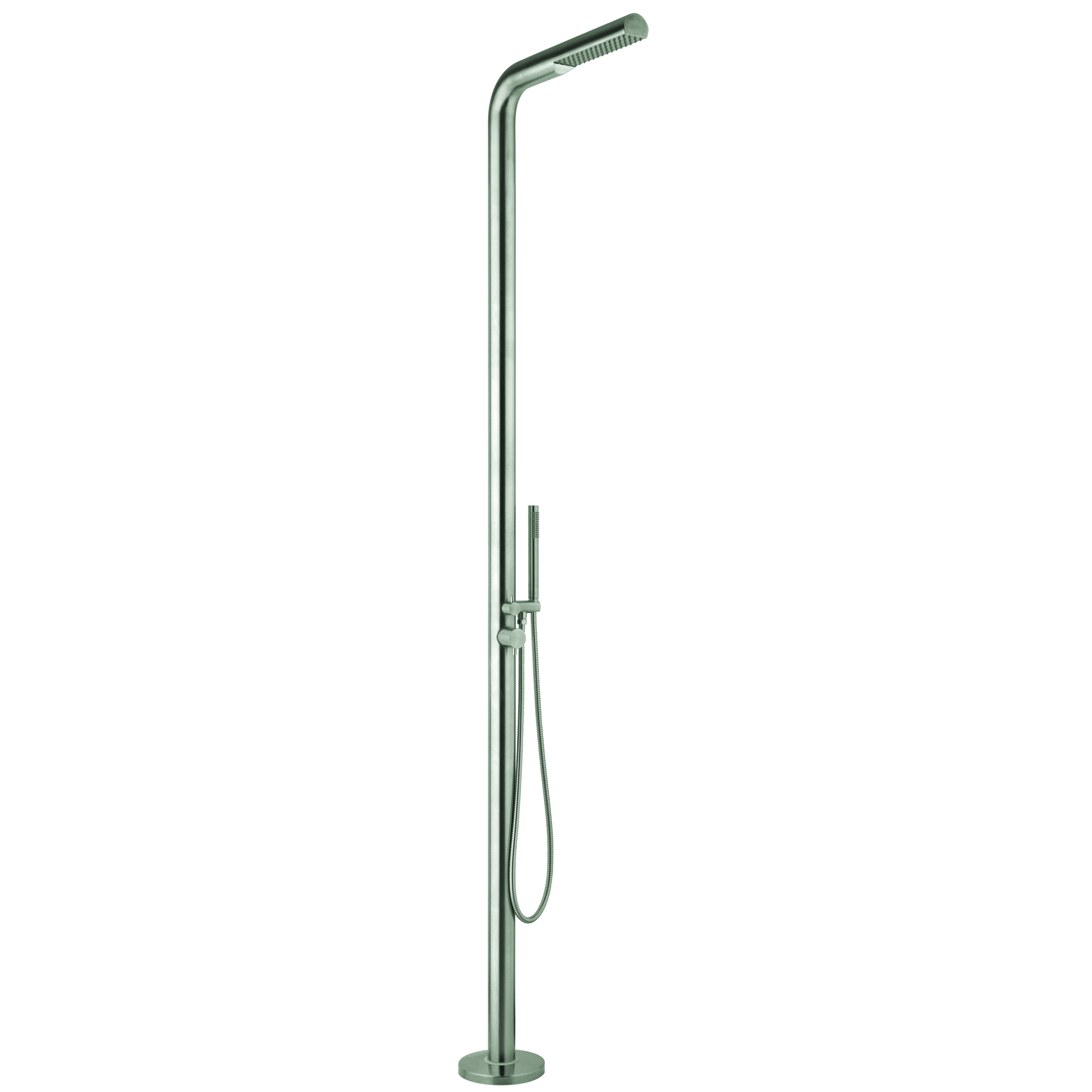 Freestanding outdoor shower with hand shower